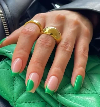 unhas decoradas verde 2024